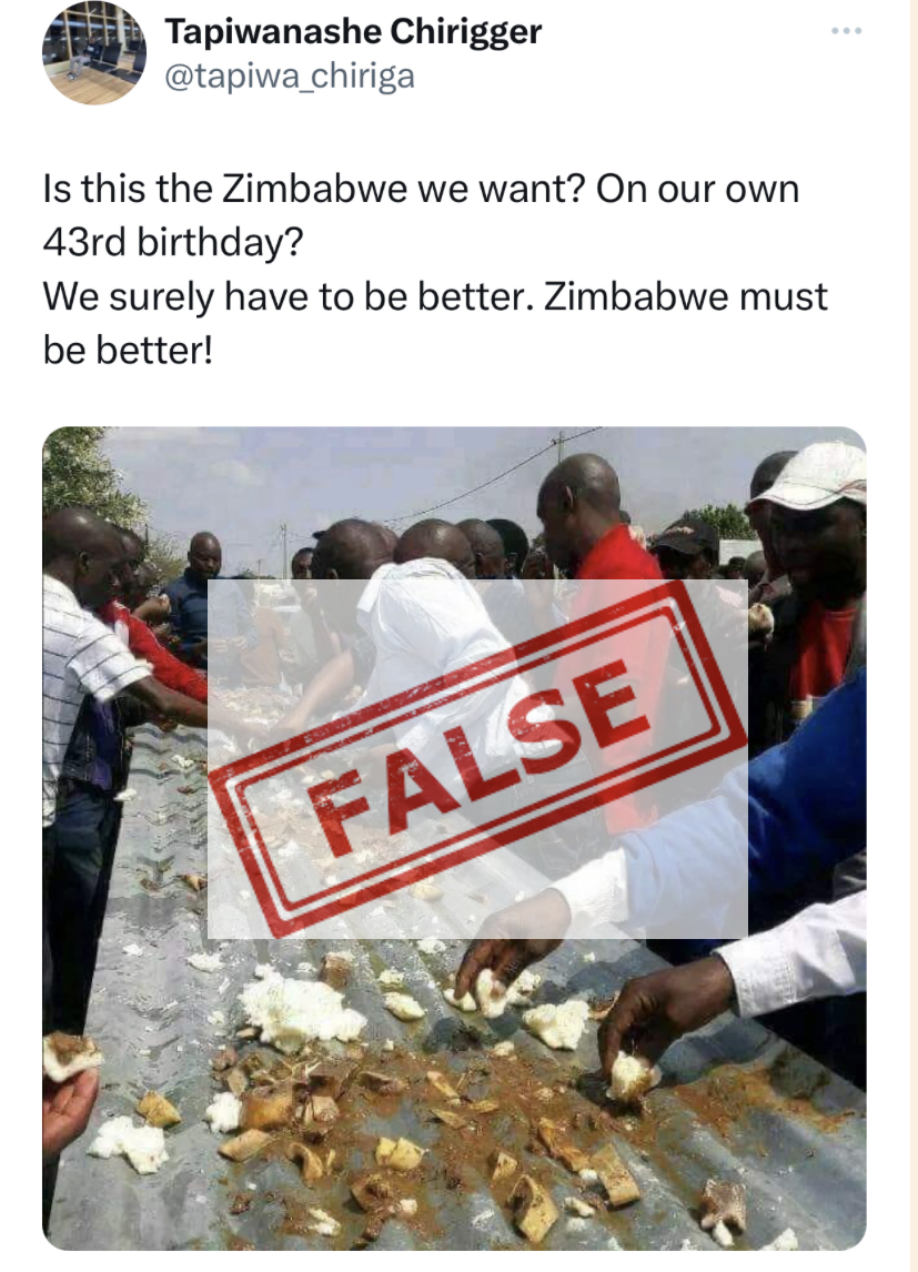 Food platter is old photo and not from Zim celebrations